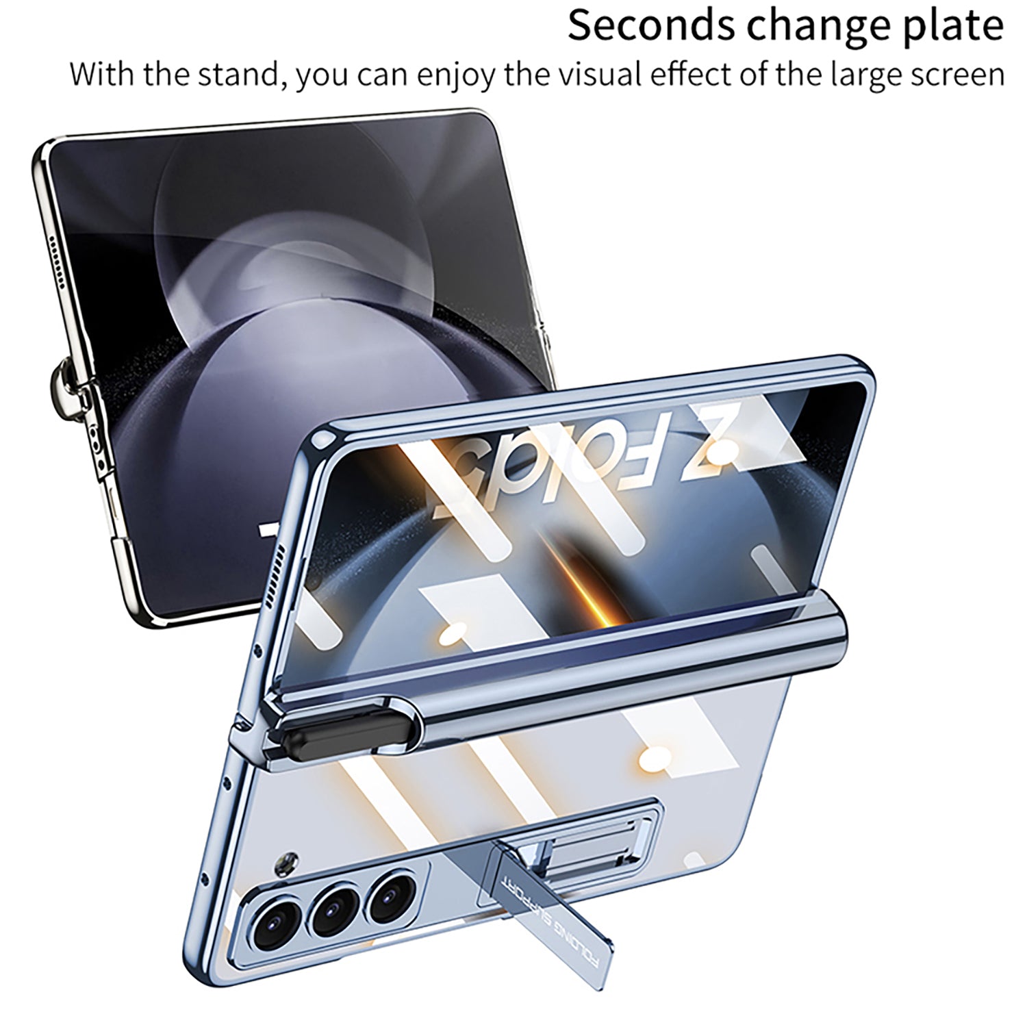 GKK For Samsung Galaxy Z Fold5 5G Cover Pen Holder Adjustable Kickstand PC Phone Case with Front Screen Film GKK For Samsung Galaxy Z Fold5 5G Cover Pen Holder Adjustable Kickstand PC Phone Case with Front Screen Film